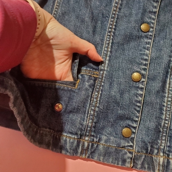 Vintage 1990s 90s Jean Jacket Snaps Jones New York - Picture 5 of 10